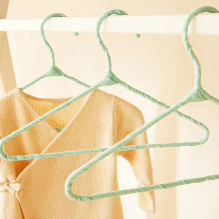 Ocean Home Textile 9'lu Mint Renk Kumaş Kaplı Metal Bebek Giysi Askısı19.5 x 30 x 0.3 cm