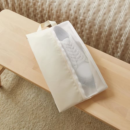 Ocean Home Textile 4'lü Bej Renk Fileli Oxford Kumaş Ayakkabı Düzenleyici Taşıma Çantası Seti 22 x 40 x 9 cm