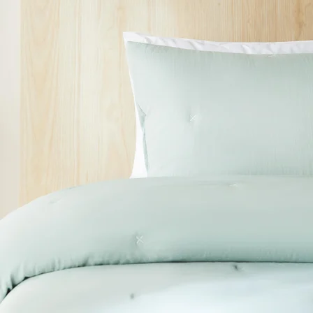 Ocean Home Textile Nakışlı Mint Tek Kişilik Yatak Örtüsü Seti 1 Adet 180 x 230 / 1 Adet 50 x 70 cm