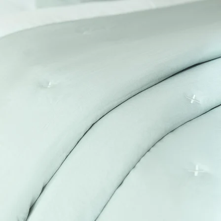 Ocean Home Textile Nakışlı Mint Tek Kişilik Yatak Örtüsü Seti 1 Adet 180 x 230 / 1 Adet 50 x 70 cm