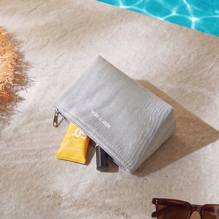 Ocean Home Textile 2'li Termal Astarlı Su İtici Leke Tutmaz Gri Renk Jüt Keten Makyaj İlaç Çantası Seti 19 x 13 x 7 / 25 x 15 x 12.5 cm