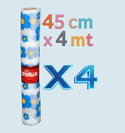 ÇOK AMAÇLI ÖRTÜ( Dolap İçi, Çekmece, Raf, Vitrin) 45CM x 4 METRE ( 4 Adet)