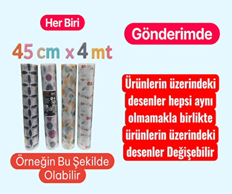 ÇOK AMAÇLI ÖRTÜ( Dolap İçi, Çekmece, Raf, Vitrin) 45CM x 4 METRE ( 4 Adet)
