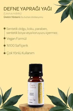 onka farma defne yağı -  defne uçucu yağı - 10 ml
