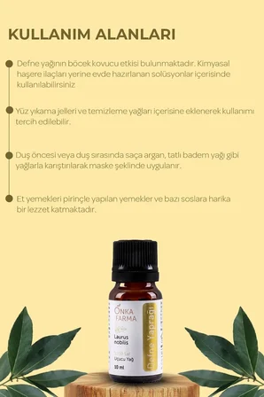 onka farma defne yağı -  defne uçucu yağı - 10 ml