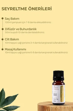 onka farma defne yağı -  defne uçucu yağı - 10 ml