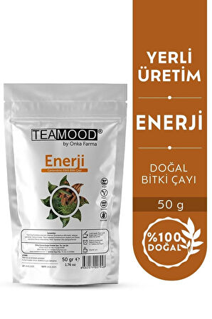 TEAMOOD Enerji Çayı - Şekersiz Doğal Bitki Çayı - 50 Gr