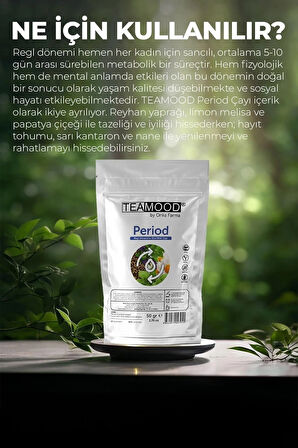 TEAMOOD Regl Period Çayı - PMS Adet Regl Dönemine Özel Şekersiz Doğal Bitki Çayı - 50 Gr