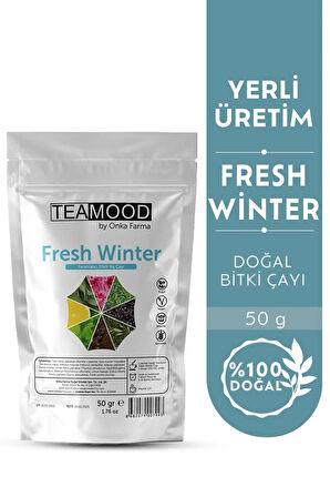 TEAMOOD Fresh Winter Bitki Çayı - Ferahlatıcı ve Rahatlatıcı Etkili Kış Çayı - 50 gr