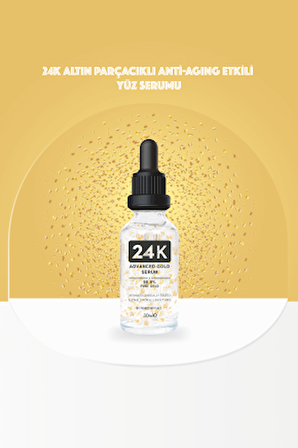 24K Altın Parçacıklı Kolajen Artırıcı Yüz Bakım Serumu 30 ml