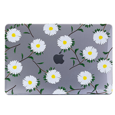 Macbook Air M1 Kılıf 13 inç Kristal Flower01NL (TouchID'li M1 Air) A2337 A2179 A1932 ile Uyumlu