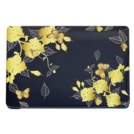 Macbook Air M1 Kılıf 13 inç Kristal Flower01NL (TouchID'li M1 Air) A2337 A2179 A1932 ile Uyumlu