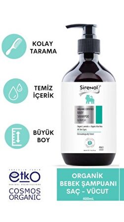 Sirenol Organik 2'li Bebek Bakım Seti (Şampuan + Pişik Kremi) 400 mL / 87 mL