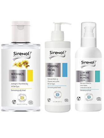 Sirenol Cilt Dengeleyici Set Tonik Köpük Dengeleyici Krem   300 mL / 250 mL / 60 mL