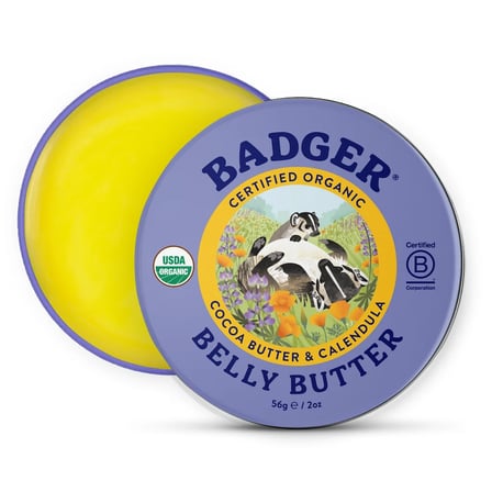 Badger Karın Bölgesi Nemlendirici Krem ve Organik Bebek Yağı Seti