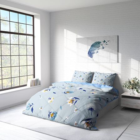 Monohome Flower Dance 3D Temalı Pamuk Saten Çift Kişilik Nevresim Takımı