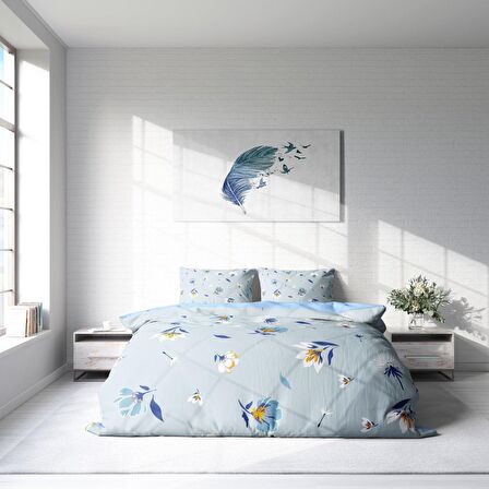 Monohome Flower Dance 3D Temalı Pamuk Saten Çift Kişilik Nevresim Takımı