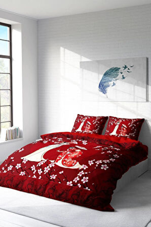 Nevresim Takımı %100 Doğal Pamuk Çift Kişilik 3d Digital Japan Style