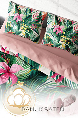 Nevresim Takımı %100 Doğal Pamuk Çift Kişilik 3d Digital Lily