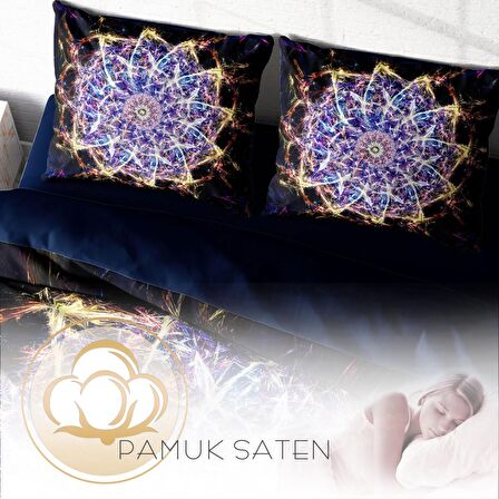 Monohome Mandala 1 3D Temalı Pamuk Saten Çift Kişilik Nevresim Takımı
