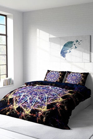 Nevresim Takımı %100 Doğal Pamuk Çift Kişilik 3d Digital Mandala 1