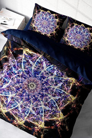 Nevresim Takımı %100 Doğal Pamuk Çift Kişilik 3d Digital Mandala 1