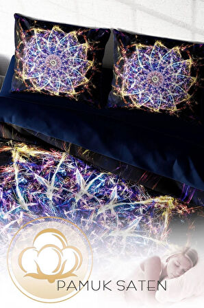 Nevresim Takımı %100 Doğal Pamuk Çift Kişilik 3d Digital Mandala 1