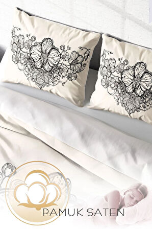 Nevresim Takımı %100 Doğal Pamuk Çift Kişilik 3d Digital Gray Lines