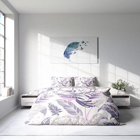 Monohome Graypink Hayvan Figürlü Pamuk Saten Çift Kişilik Nevresim Takımı
