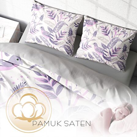 Monohome Graypink Hayvan Figürlü Pamuk Saten Çift Kişilik Nevresim Takımı