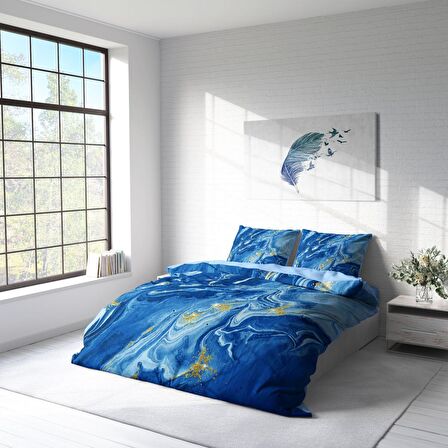 Monohome Blue Dream 3D Temalı Pamuk Saten Çift Kişilik Nevresim Takımı