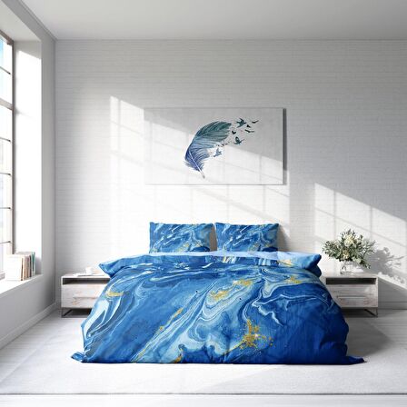 Monohome Blue Dream 3D Temalı Pamuk Saten Çift Kişilik Nevresim Takımı