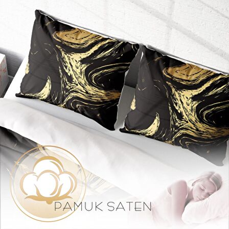 Monohome Black Design 3D Temalı Pamuk Saten Çift Kişilik Nevresim Takımı