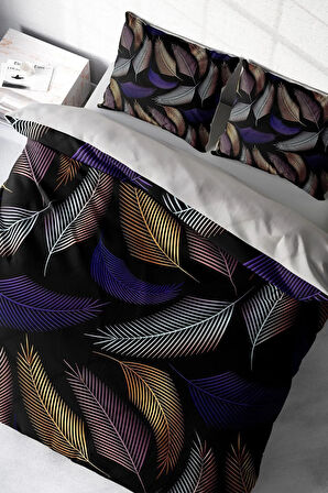 Nevresim Takımı %100 Doğal Pamuk Çift Kişilik 3d Digital Color Leaf