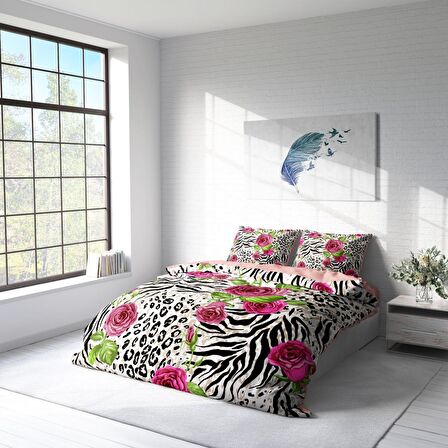 Monohome Black Blob 3D Temalı Pamuk Saten Çift Kişilik Nevresim Takımı