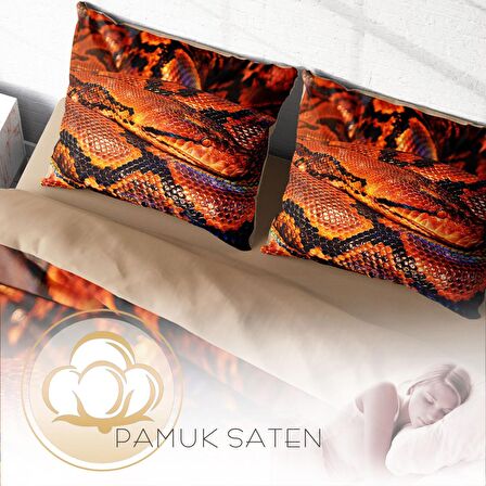 Monohome Snakecharmer 3D Temalı Pamuk Saten Çift Kişilik Nevresim Takımı