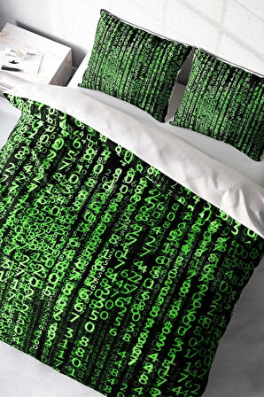Nevresim Takımı %100 Doğal Pamuk Çift Kişilik 3d Digital The Coder