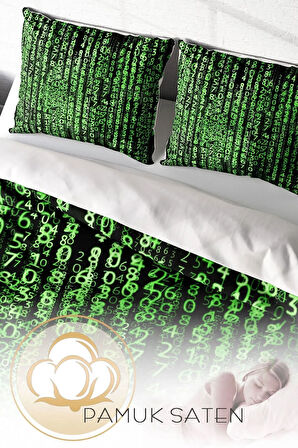 Nevresim Takımı %100 Doğal Pamuk Çift Kişilik 3d Digital The Coder