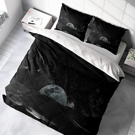 Monohome Dark Moon Dolunay Temalı Pamuk Saten Çift Kişilik Nevresim Takımı
