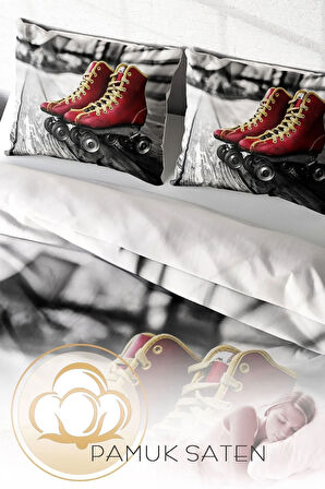 Nevresim Takımı %100 Doğal Pamuk Çift Kişilik 3d Digital Skate