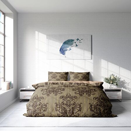 Monohome Harmony 3D Temalı Pamuk Saten Çift Kişilik Nevresim Takımı