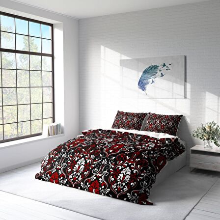 Monohome Damask 3D Temalı Pamuk Saten Çift Kişilik Nevresim Takımı