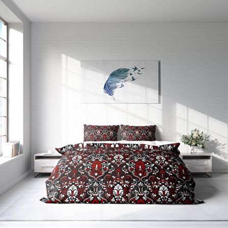 Monohome Damask 3D Temalı Pamuk Saten Çift Kişilik Nevresim Takımı