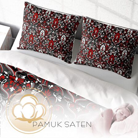 Monohome Damask 3D Temalı Pamuk Saten Çift Kişilik Nevresim Takımı