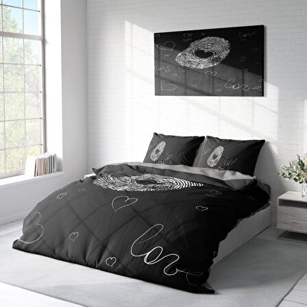 Monohome Sign 3D Temalı Pamuk Saten Çift Kişilik Nevresim Takımı