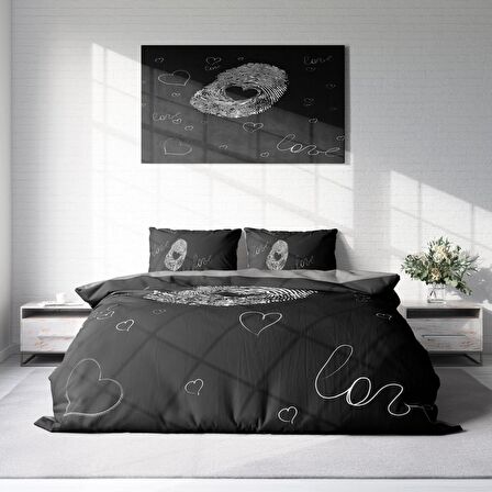 Monohome Sign 3D Temalı Pamuk Saten Çift Kişilik Nevresim Takımı