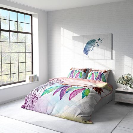 Monohome Sleep 3D Temalı Pamuk Saten Çift Kişilik Nevresim Takımı