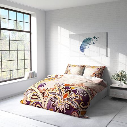 Monohome Mirage Çiçekli Pamuk Saten Çift Kişilik Nevresim Takımı