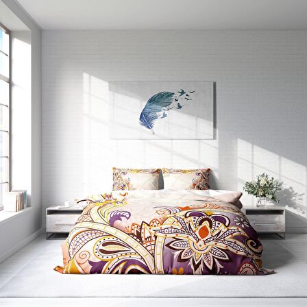 Monohome Mirage Çiçekli Pamuk Saten Çift Kişilik Nevresim Takımı