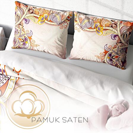 Monohome Mirage Çiçekli Pamuk Saten Çift Kişilik Nevresim Takımı